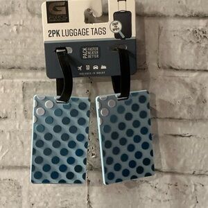 G-FORCE 2pk Blue Dotted Luggage Id Tags